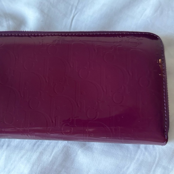 Dior Patent Leather Purple Signature Zip Around Wallet Purse. - Picture 10 of 10